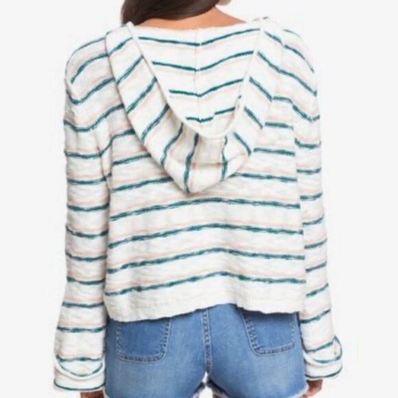 Roxy Sun Express Hooded Knit Beach Sweater XS/S, Relaxed fit Cotton Summer - Picture 9 of 11